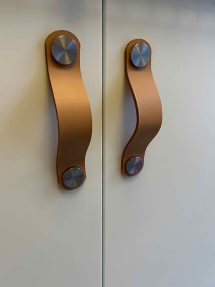 Photo of free IKEA leather cupboard handles (x 4) (Sudbrooke LN2) #2