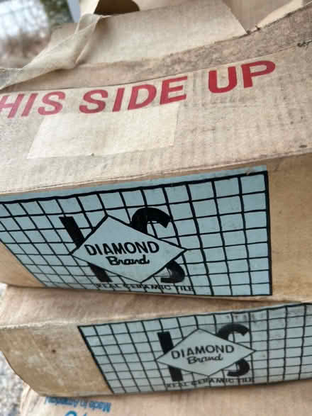 Photo of free Vintage blue Diamond Brand tile (Lincoln, MA) #1