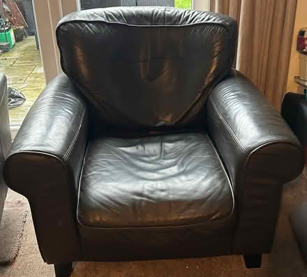 Photo of free Leather 3 seater sofa & armchair (West Heath B38) #2