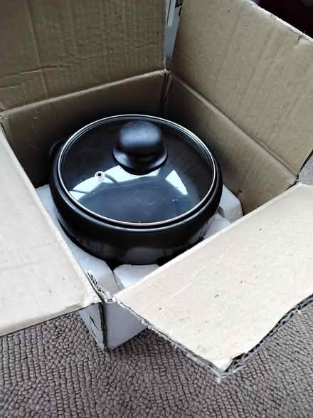 Photo of free Small crock pot for melting batik wax and a canting tool. (Allerton L18) #1