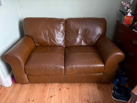 Photo of free Used Argos Home Salisbury Leather 2 Seater Sofa (Addlestone KT15) #1