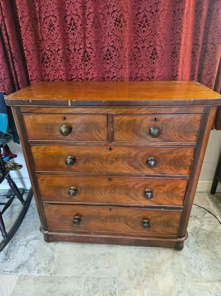 Photo of free Antique mahogany chest of drawers (Tockholes BB3) #3