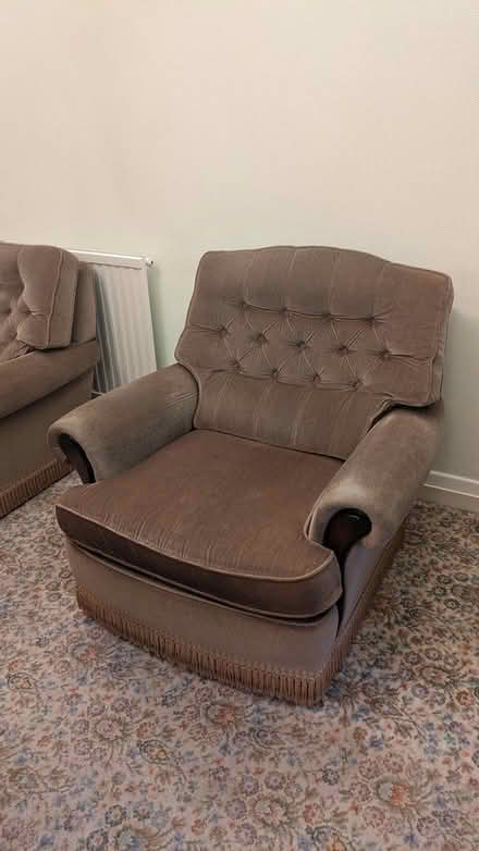 Photo of free Brown sofa and chair small (Withington M20) #2