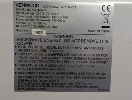 Photo of free Kenwood 900W digital microwave (Nuneaton CV11) #3