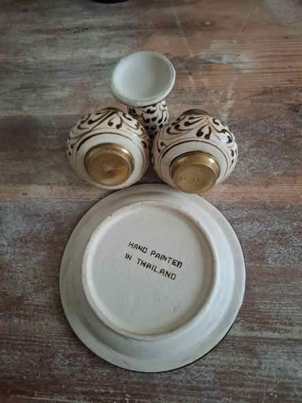 Photo of free Hand-painted ceramic cruet set with toothpick holder (Thaila (New Marston OX3) #2