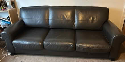 Photo of free Leather 3 seater sofa & armchair (West Heath B38) #1
