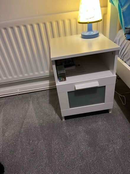 Photo of free IKEA Brimnes bedside table in white (Llandrindod LD1) #1
