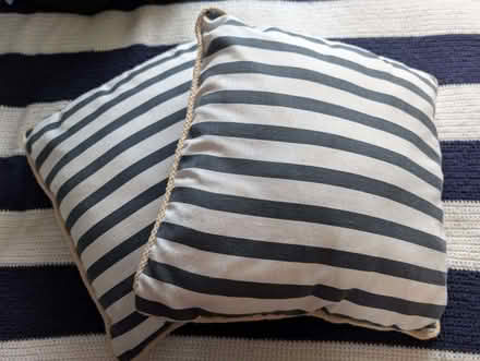 Photo of free Two blue and white throw pillows (Tadworth KT20) #1