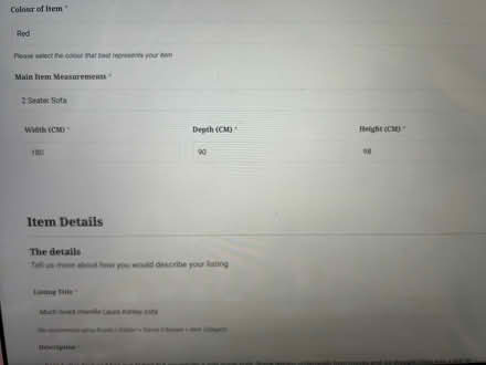 Photo of free Red sofa (Princes Risborough HP27) #3