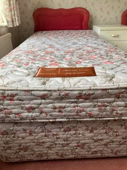 Photo of free Single bed in good condition plus pink headboard if (Doffcocker BL1) #1