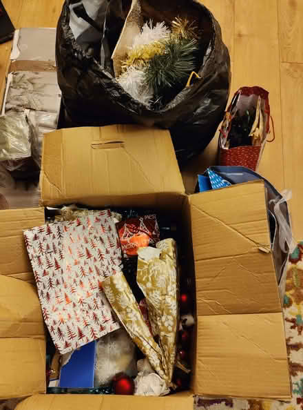 Photo of free Small Xmas tree, decorations, lights etc (Garstang PR3) #1