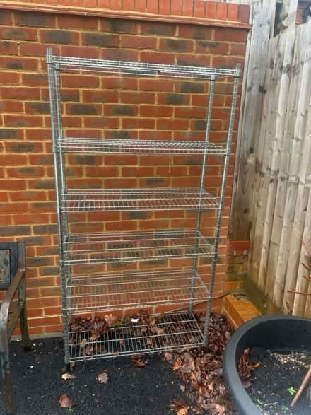 Photo of free Tall metal shelf (Wickham PO17) #2