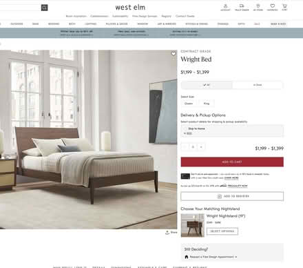 Photo of free Queen Wright Bed from West Elm (Campbell) #1
