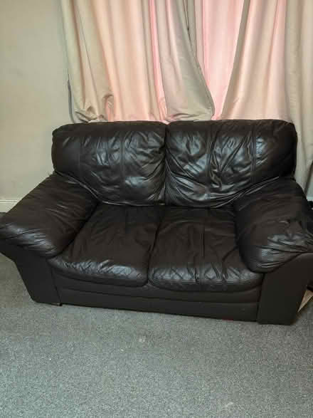 Photo of free 2 seater brown sofa (HD1 4SL) #2