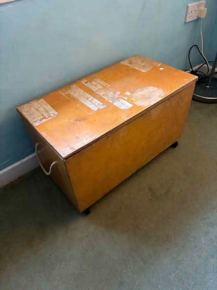 Photo of free Plywood trunk on castors (Stoke Holy Cross NR14) #1