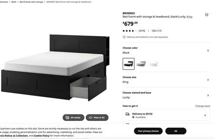 Photo of free King Size Bed Frame (Campbell) #1