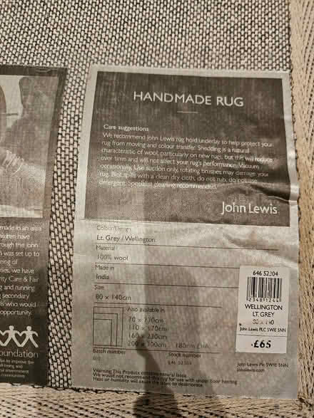 Photo of free John Lewis rug (SE15) #2