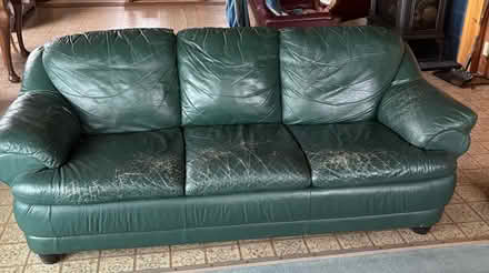 Photo of free Comfortable leather couch (Buck Lake Road) #1