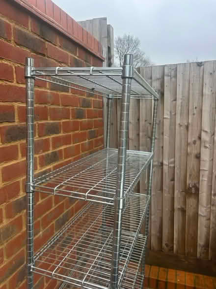 Photo of free Tall metal shelf (Wickham PO17) #1