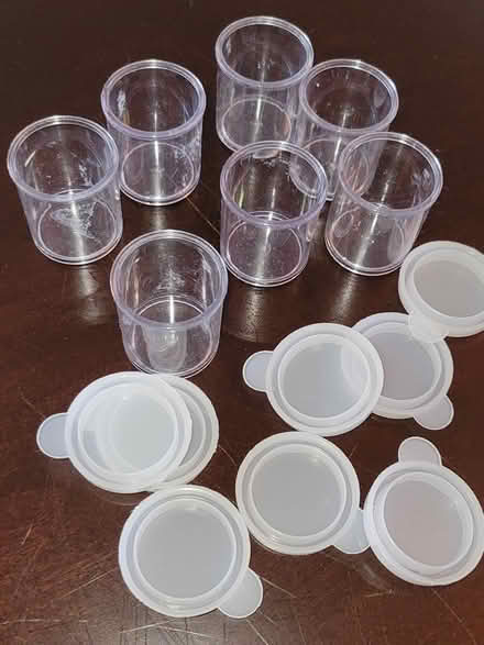 Photo of free 7 Mini Plastic Containers w/Lids (Erin Mills) #1
