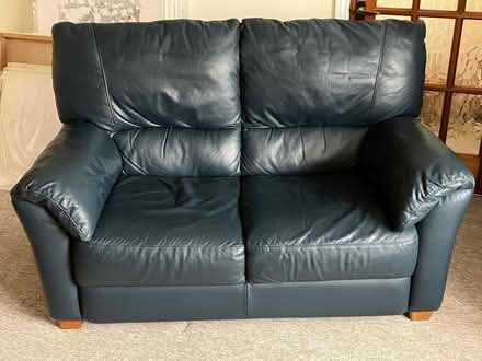 Photo of free Navy Blue Faux Leather Sofa (Uley GL11) #2