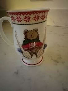 Photo of free M&S Bone China Mug with a Teddy on a sleigh and skis (Balcombe RH17) #2