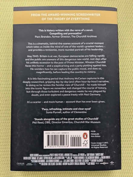 Photo of free Darkest Hour Book (Beulah Hill SE19) #2