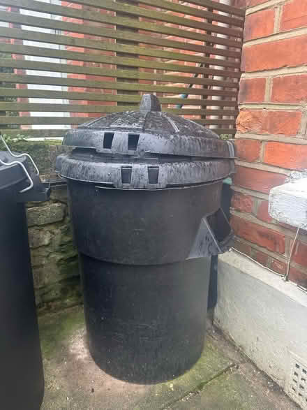 Photo of free Black bin and 2 lids (Tufnell Park N19) #1