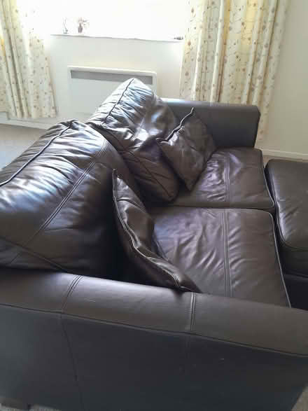 Photo of free Leather sofa and TV stand (Royal Wootton Bassett SN4) #1