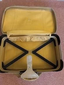 Photo of free Old Beige Leather Samsonite suitcase (Balcombe RH17) #2