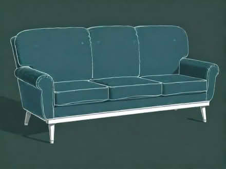 Photo of free Vintage Draylon blue 3 seater and chair (Leeds LS14) #1