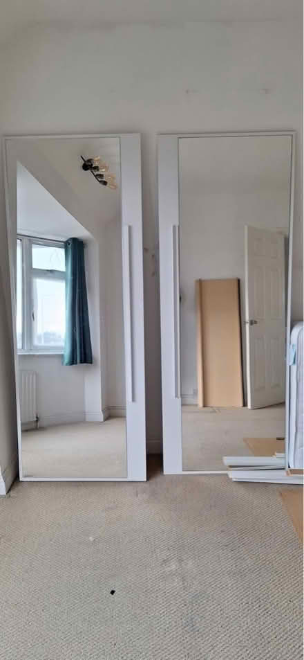 Photo of free Sliding Door Wardrobe with Mirrors H198 × W155 × D66cm (Sherwood TN2) #1
