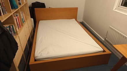 Photo of free IKEA Malm double bed w/ mattress (Brixton Hill SW2) #1