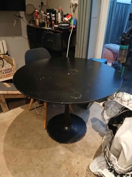 Photo of free Circular black table and chairs (romiley) #1