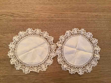 Photo of free 2 vintage handmade cotton and lace doilies. (Thorney Leys OX28) #1