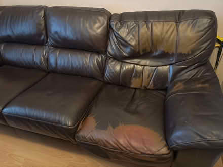 Photo of free 3 seater leather sofa (Loftus Road W12) #3