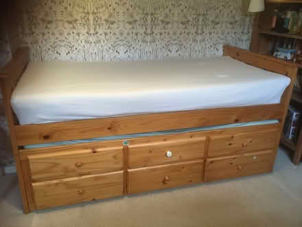 Photo of free Single bed with pull-out trundle on castors (The Inch EH16) #1