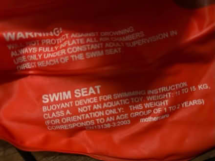 Photo of free 1-2yr Old Child’s Swim Seat (Limehouse E14) #2
