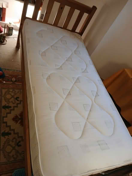 Photo of free Single Pine bed with Matress (Bisley Road GL5) #1