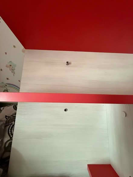 Photo of free Red and white wall shelving unit (Queens Park MK40) #2