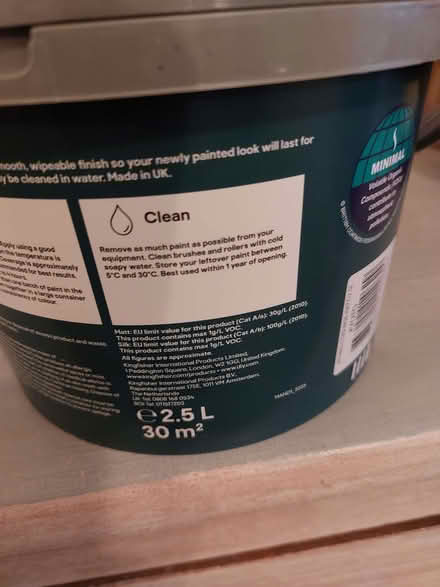 Photo of free Walls & Ceiling emulsion paint (Humphrey's End GL6) #2