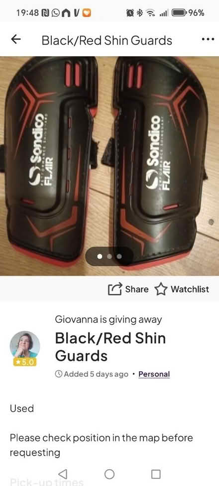 Photo of free Shin guard (SW15 Putney Vale) #2