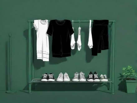 Photo of free Black clothes railing with shoe rack (Frog Island LE3) #1