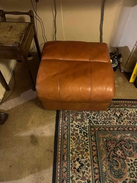 Photo of free Leather Footstool (North Bushey WD25) #3