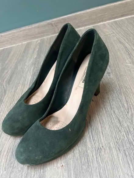 Photo of free Clarks Narrative Dark Green Suede Platform Shoes. Size 8 (Southsea PO4) #1