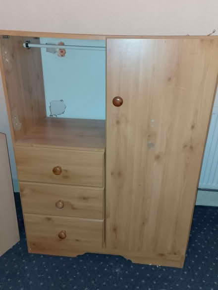 Photo of free Damaged small wood effect wardrobe (Harringay N4) #2