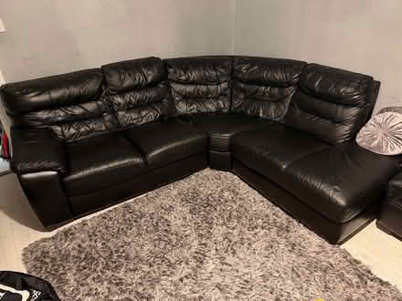 Photo of free Right facing leather corner sofa (Kennington) #1