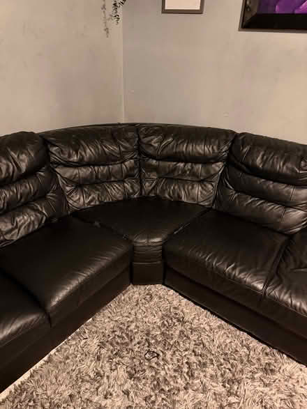 Photo of free Right facing leather corner sofa (Kennington) #2