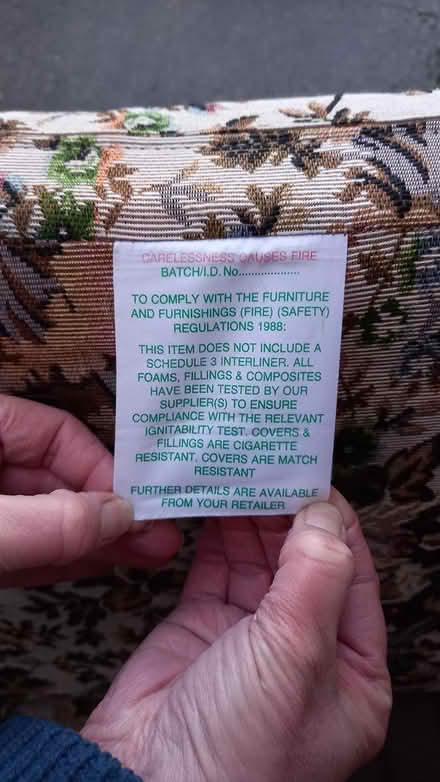 Photo of free Tall back upholstered chair, VGC (Central Letchworth) #4