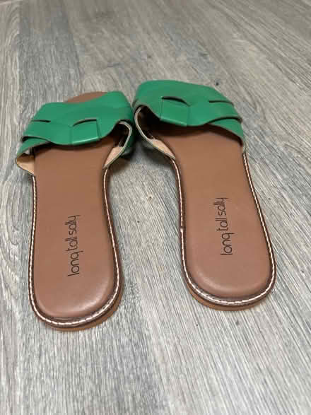 Photo of free Green Long Tall Sally crossover slip-on sandals. Size 8 (Southsea PO4) #1
